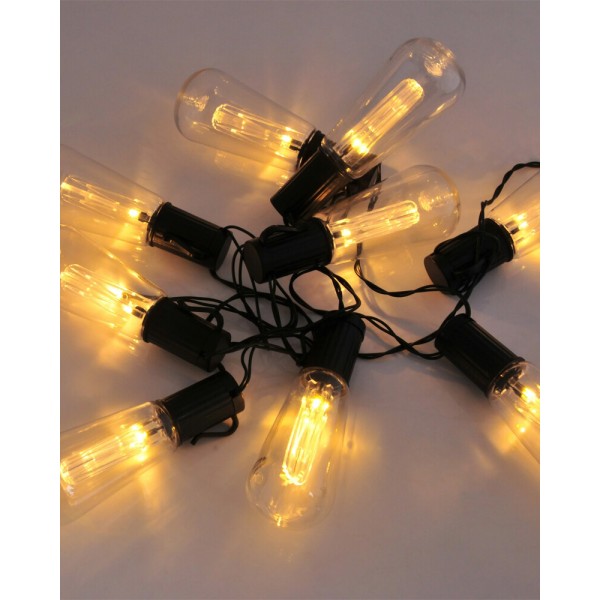 Гирлянда на солнечной батарее Goldlux 311528 Edison LED 3000K IP44 прозрачная - фото №1