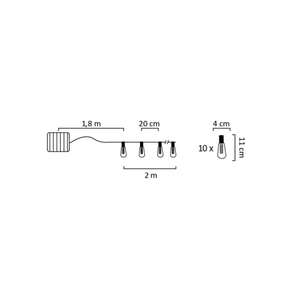 Гирлянда на солнечной батарее Goldlux 311528 Edison LED 3000K IP44 прозрачная - фото №2