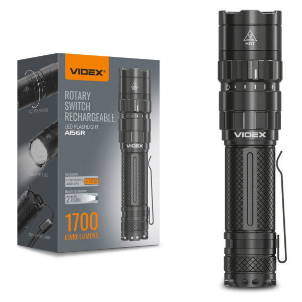 Светодиодный портативный фонарик Videx 1700Лм 6500K (VLF-A156R) - фото №1