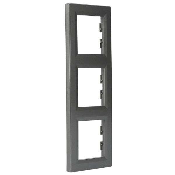 Рамка тройная вертикальная сталь Asfora, EPH5810362 - фото №1