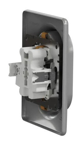 Двойная розетка Schneider Electric Sedna Design с заземлением и шторками алюминий SDD313221 - фото №2