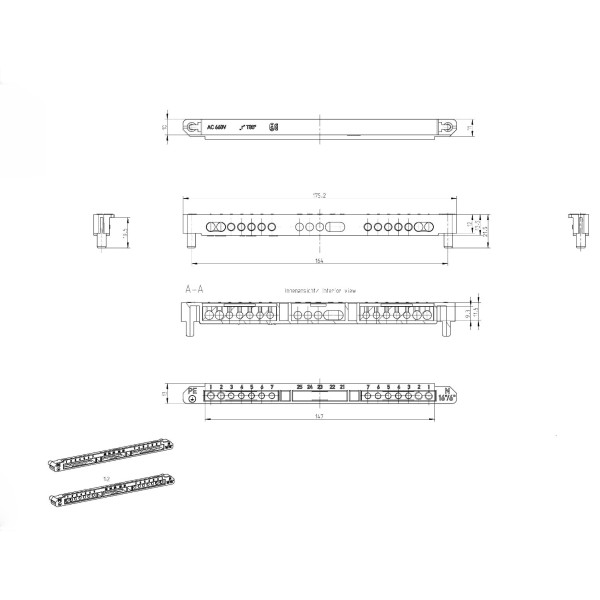 Клема Spelsberg (4x16мм², 10x6мм²) для AK 09/AKe 09 - фото №2