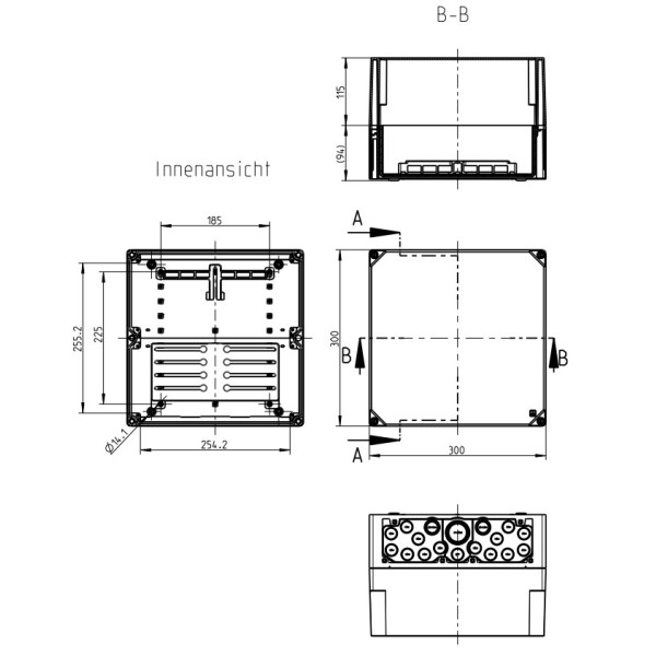Накладная распредкоробка Spelsberg AKi-SN 25 (5хD02 E18 63A) (sp76720501) IP65 - фото №3