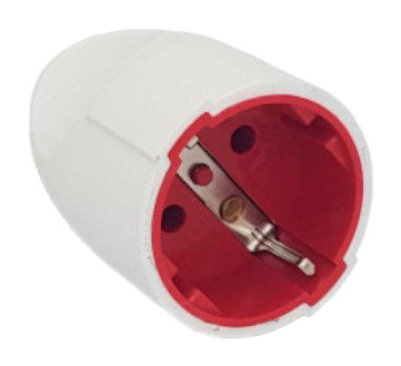 Усиленное штепсельное гнездо Neomax с заземлением белое (NX1008)