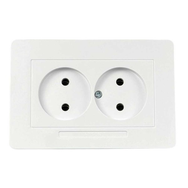 Розетка Nilson Selene біла 2-на без заземлення ( 23111024 )