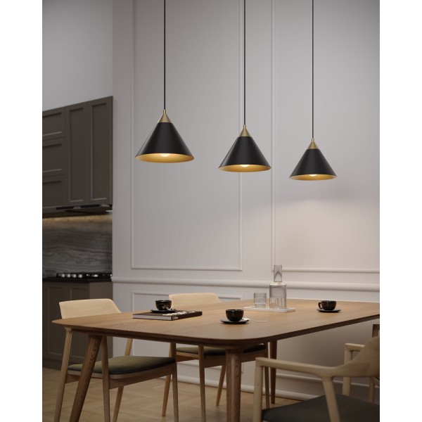 Підвісний світильник, люстра Pikart 32097-3 E27 1x60W IP20 Чорний - фото №1