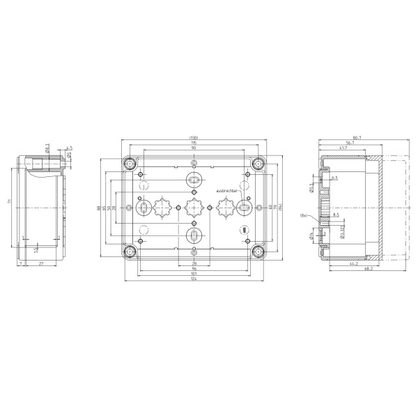 Коробка розвідна Spelsberg PS 1309-6-o (sp11040901) IP66 з гладкими стінками - фото №6