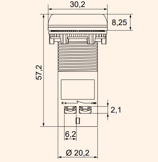 Моноблочная утопленная кнопка ETI 004771461 ECF-01-G (1NC зеленая) - фото №1