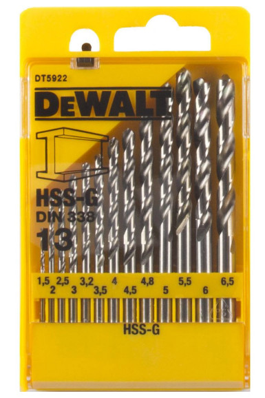 Набор сверл по металлу DeWALT DT5922 HSS-G (13шт)
