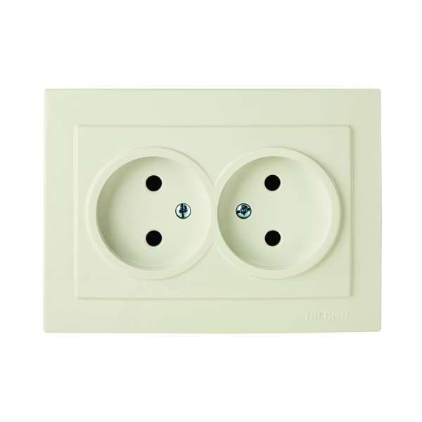 Розетка Nilson Touran кремова 2-на без заземлення ( 24121024 )