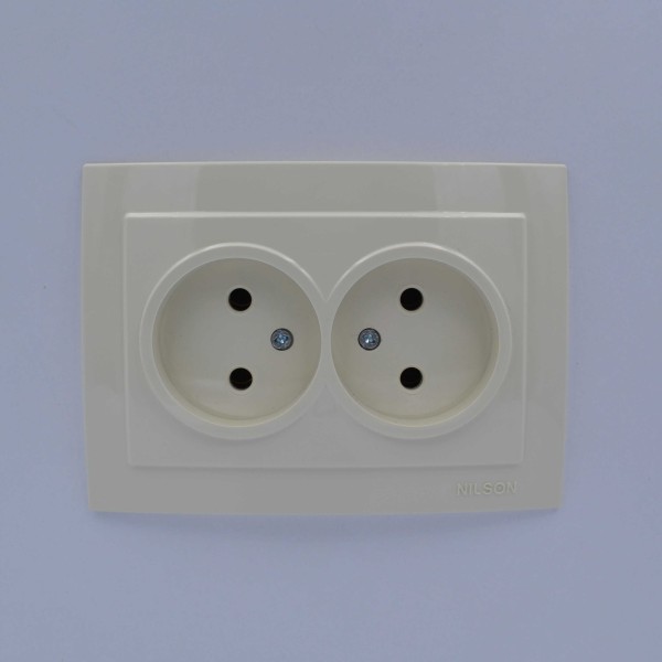 Розетка Nilson Touran кремова 2-на без заземлення ( 24121024 ) - фото №1