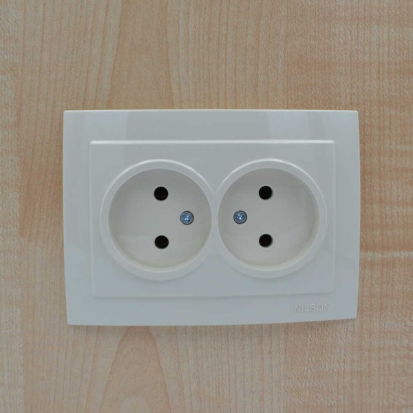 Розетка Nilson Touran кремова 2-на без заземлення ( 24121024 ) - фото №3