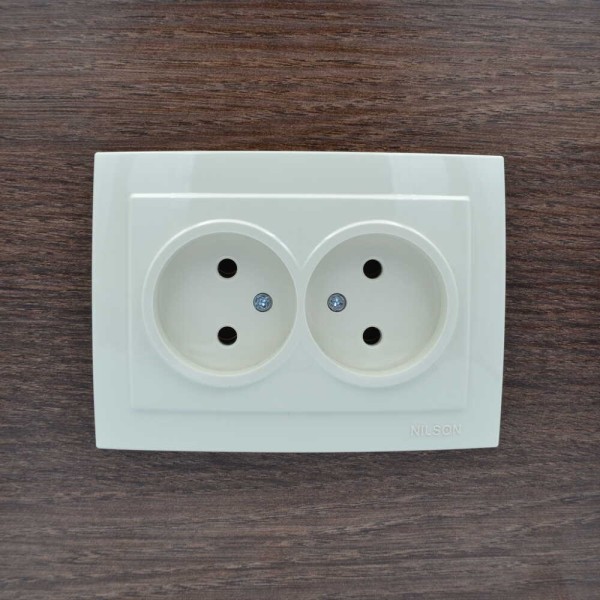 Розетка Nilson Touran кремова 2-на без заземлення ( 24121024 ) - фото №4