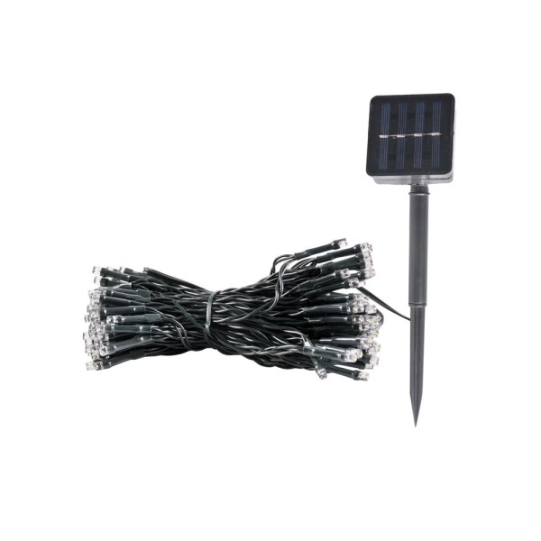 Гирлянда на солнечной батарее Goldlux 316745 Shine LED 3000K IP44 черная - фото №1