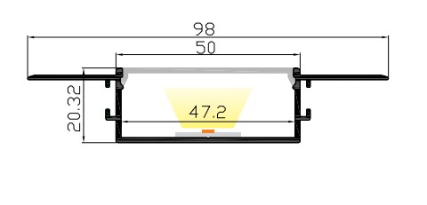 LED-профиль под шпаклевку ALUMLED с рассеивателем, 3 метра (LD98201_3) - фото №2