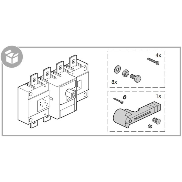 Корпусний вимикач навантаження Hager HA451 до 50мм² 4P 125А - фото №1