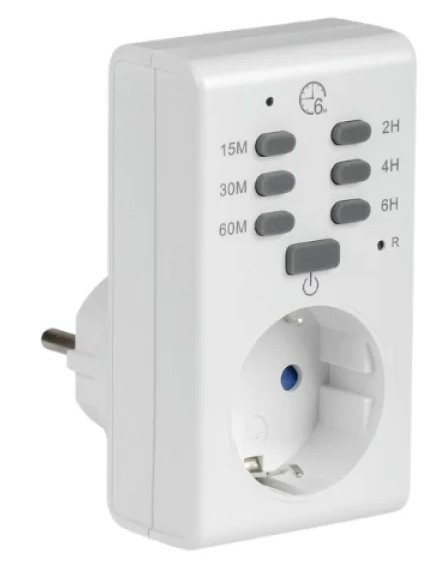 Розетка-таймер UEC РТЕ-2 15мин-6ч 16А IP20