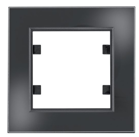 Одномісна рамка Hager WL9011 Lumina-Passion 1Х (чорне скло)