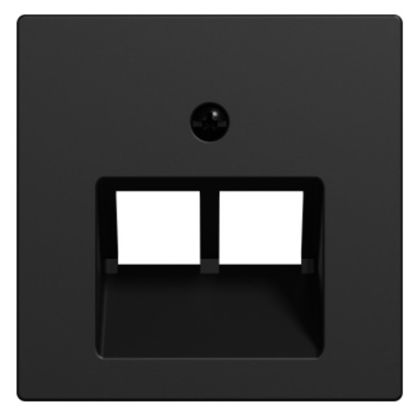 Двойная центральная панель компьютерной розетки Merten System, MEG4522-0403 черная матовая - фото №1