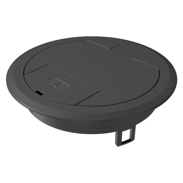 Чорна кришка люка з кабельним уведенням OBO Bettermann (7405084) GES R2 (установка в коробку UD)