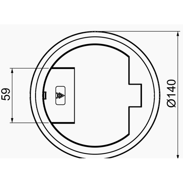 Чорна кришка люка з кабельним уведенням OBO Bettermann (7405084) GES R2 (установка в коробку UD) - фото №2