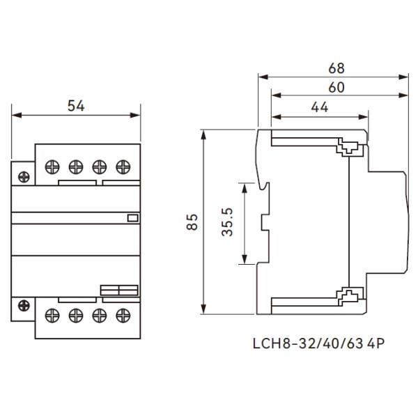 Модульный контактор TOSUNlux LCH8-63 3NO+1NC 4P 63A (6931934234763) - фото №1