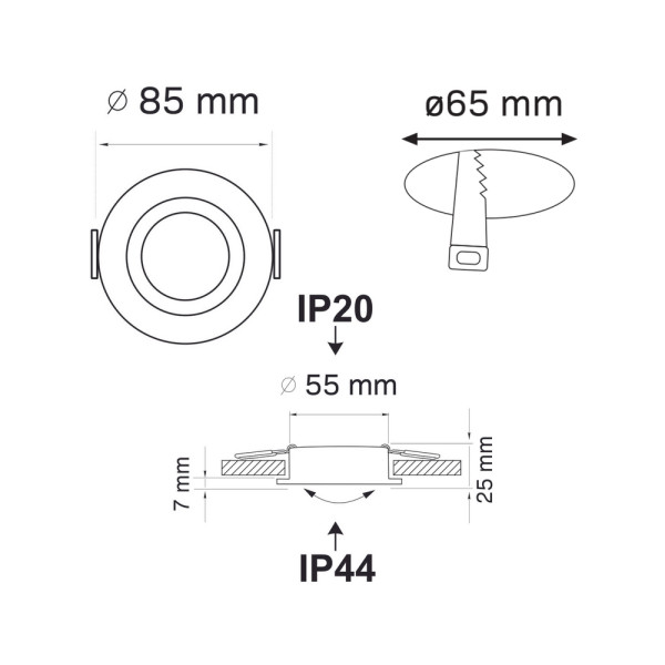 Точечный светильник Goldlux 322142 Neptun GU5,3 1x8W IP44/20 WH - фото №2