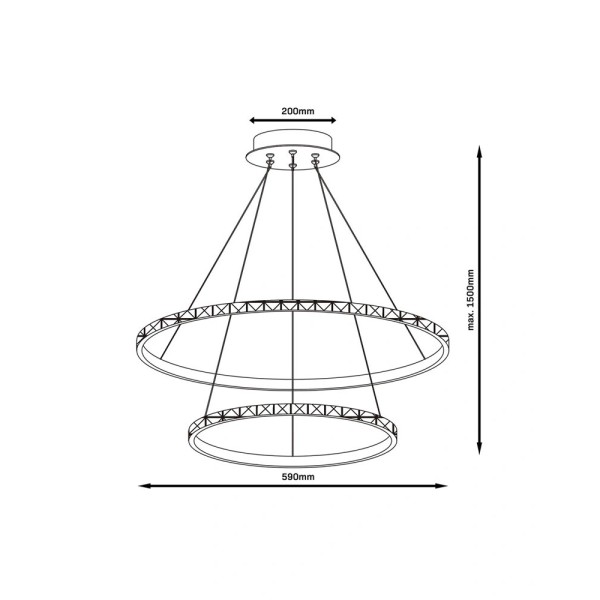 Люстра Goldlux 337863 Diana LED 2x44W 4000K 6200Lm IP20 золота - фото №4
