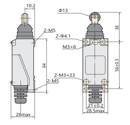 Кінцевий вимикач Chint YBLX-ME/8112 з горизонтальним плунжером прямого натискання (443027) - фото №1