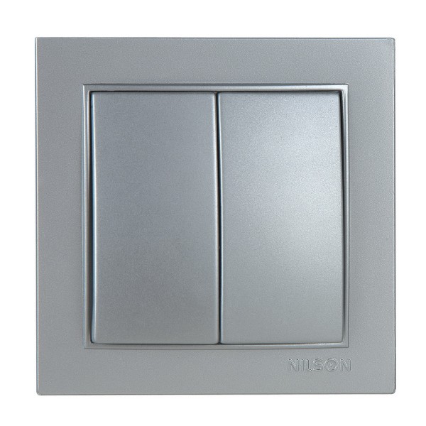 Выключатель Nilson Thor серебро 2кл ( 27131003 )