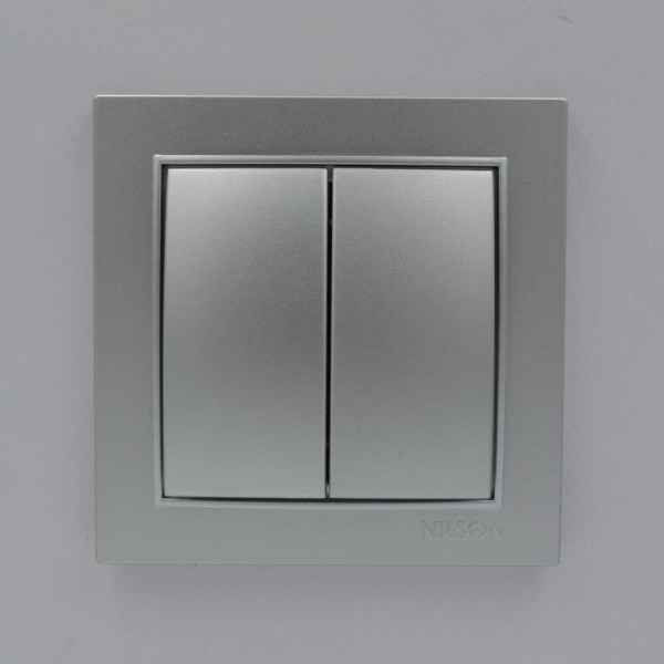 Выключатель Nilson Thor серебро 2кл ( 27131003 ) - фото №1