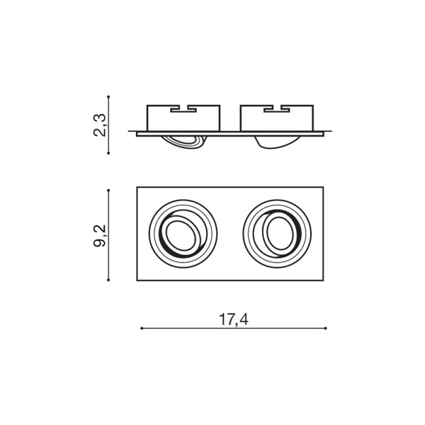 Точковий світильник Azzardo Caro AZ5426 GU10 2x40W IP20 золотий - фото №1
