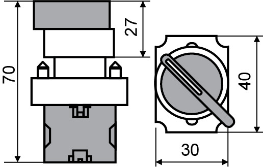 Перемикач Аско-Укрем XB2-BJ21 (0-I) (A0140010006) - фото №5