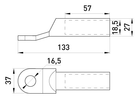 Медно-алюминиевый кабельный наконечник E.Next e.end.stand.ca.dtl.1.185 (s038010) - фото №1