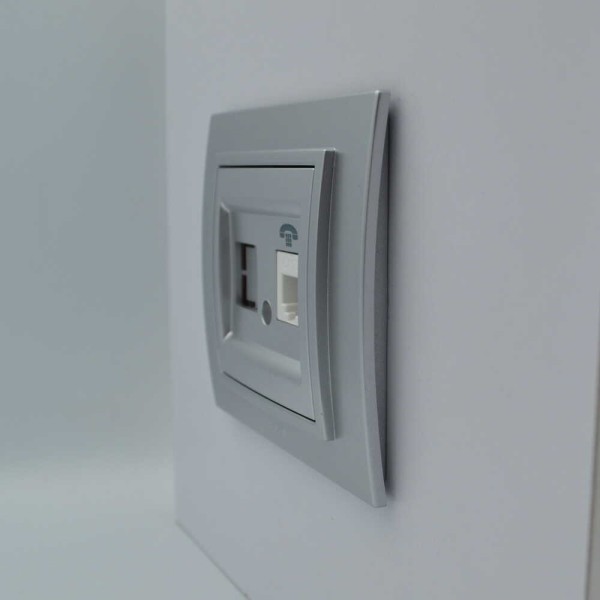 Розетка ELBI ZENA Silverline серый металлик телефонная без рамки ( 609-011000-221 ) - фото №2