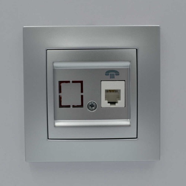 Розетка ELBI ZENA Silverline серый металлик телефонная без рамки ( 609-011000-221 ) - фото №3