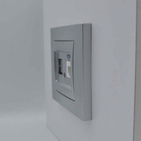 Розетка ELBI ZENA Silverline серый металлик телефонная без рамки ( 609-011000-221 ) - фото №4