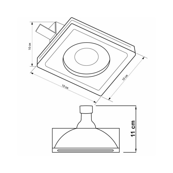 Гипсовый точечный врезной светильник Imperium Light 597110.01.01 Capo GU10/GU5.3 1x50W IP20 - фото №1