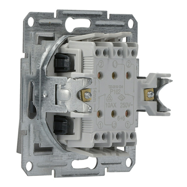 Перемикач 2-клавішний без рамки сталь Asfora, EPH0600162 - фото №2