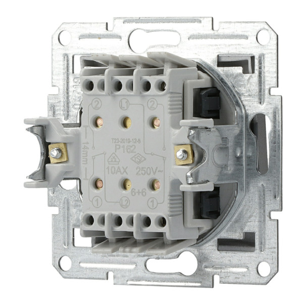 Перемикач 2-клавішний без рамки сталь Asfora, EPH0600162 - фото №3