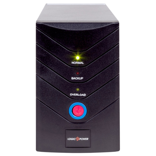 ДБЖ LogicPower LP8294 1400ВА на 2 євророзетки AVR 2x7.5Ач12В (840Вт) у металевому корпусі (чорний) - фото №1