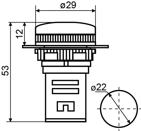 Сигнальна арматура Аско-Укрем AD22-22DS 12В AC/DC зелена (A0140030162) - фото №5