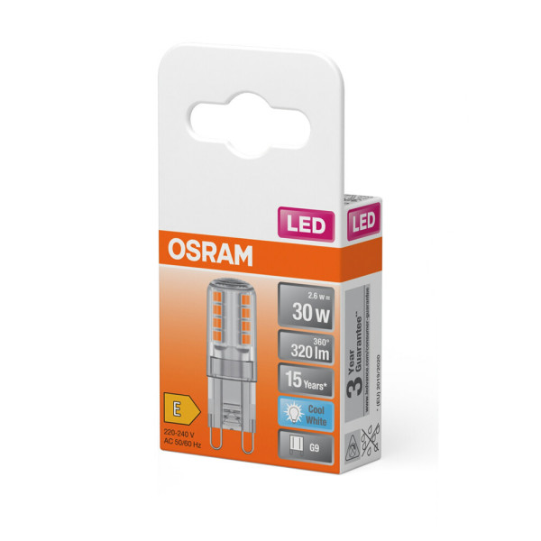 Світлодіодна лампочка Osram 4058075432369 LED PIN30 G9 1x2.6W 4000K 320Lm IP20 - фото №1
