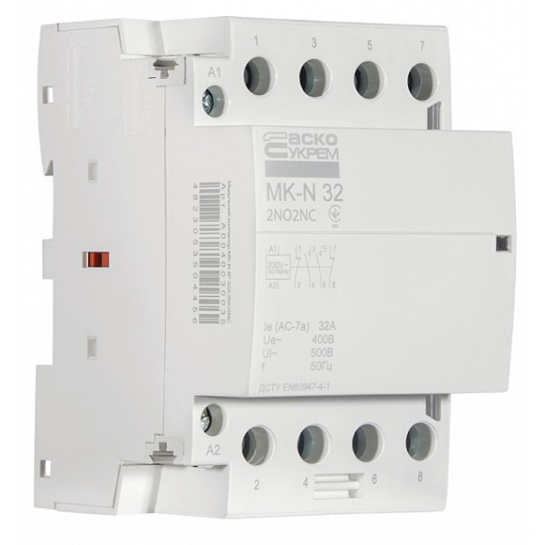 Модульный контактор Аско-Укрем MK-N 4P 32A 2NO+2NC (A0040030035)