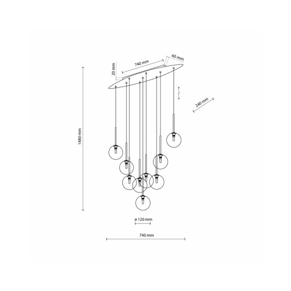 Люстра TK Lighting 6148 Estera G9 9x6W IP20 - фото №4