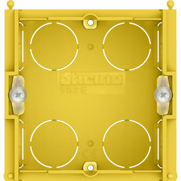 Установочная коробка для твёрдых стен BTicino на 2 модуля 502E (итальянский/немецкий стандарт)
