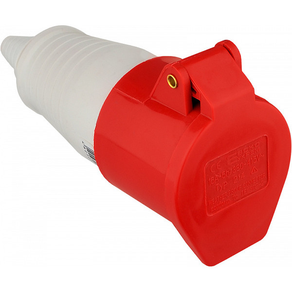 Силовой разъем Аско-Укрем ГП 3Р+РЕ 16А/4 (214) (A0080020002) - фото №1