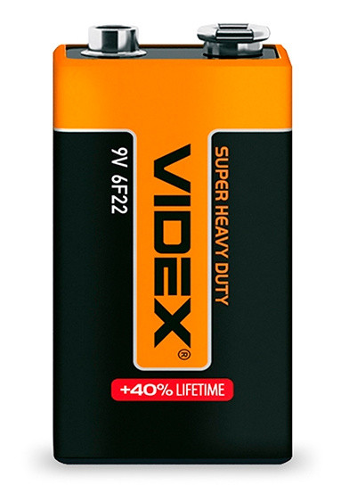 Солевая батарейка Videx 6F22 крона (6F22/9V/S) 1 шт