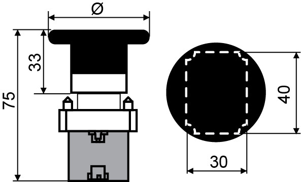 Кнопка-грибок Аско-Укрем XB2-BR42 Ø60мм «Стоп» червона (A0140010015) - фото №4