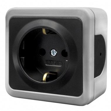 Накладна розетка NE-AD MULTIMA 92-52-08-E з з/к та шторками сіра